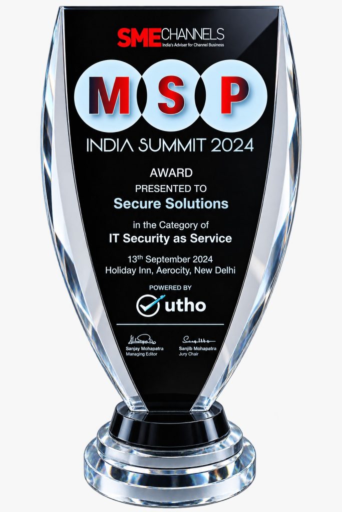 MSP India Summit 2024 award — IT Security as a Service